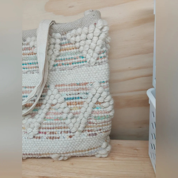 Aztec Pattern Wool Double strap Bag Tote Purse Laptop Pastel Spring Beach XL - Picture 7 of 7